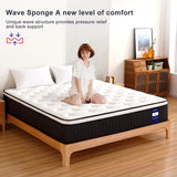 Anyhot,Queen Mattress,10 Inch Medium Firm Hybrid Bed Mattresses,Queen Mattress Size with High Density Foam and Independent Pocket Springs,Release Pressure,Cool and Breathable Anyhot