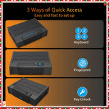 [ 20% Larger capacity ] Biometric Gun Safe for Handgun,Fingerprint Safe Box for Guns,Electronic Quick-Access Pistol Safe Nightstand hidden gun storage for Bedside Home Lock Box,Black XPEDITION