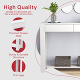 Safdie & Co. - White Console Tables for Entryway, Boho Console Table with Drawer and Shelf, Use As Doorway Table, White Makeup Desk, or Accent Furniture for Decorating Foyer, 12 x 40 x 30 Inches Safdie