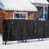 Danrelax 12ft Firewood Rack Outdoor with Cover, Wood Storage Rack for Fire log and Firewood, 600D Oxford Fabric Water-Resistant Cover, for Fireplace Indoor, Patio, Courtyard, Black Danrelax