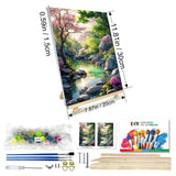 JOOZ Paint by Numbers Kit for Adults with Frame, Landscape Paint by Number Canvas, Mountain Paint by Numbers with Easel, DIY Flowers Scenery Oil Painting Kit for Home Wall Decor 8 x 12 Inch JOOZ