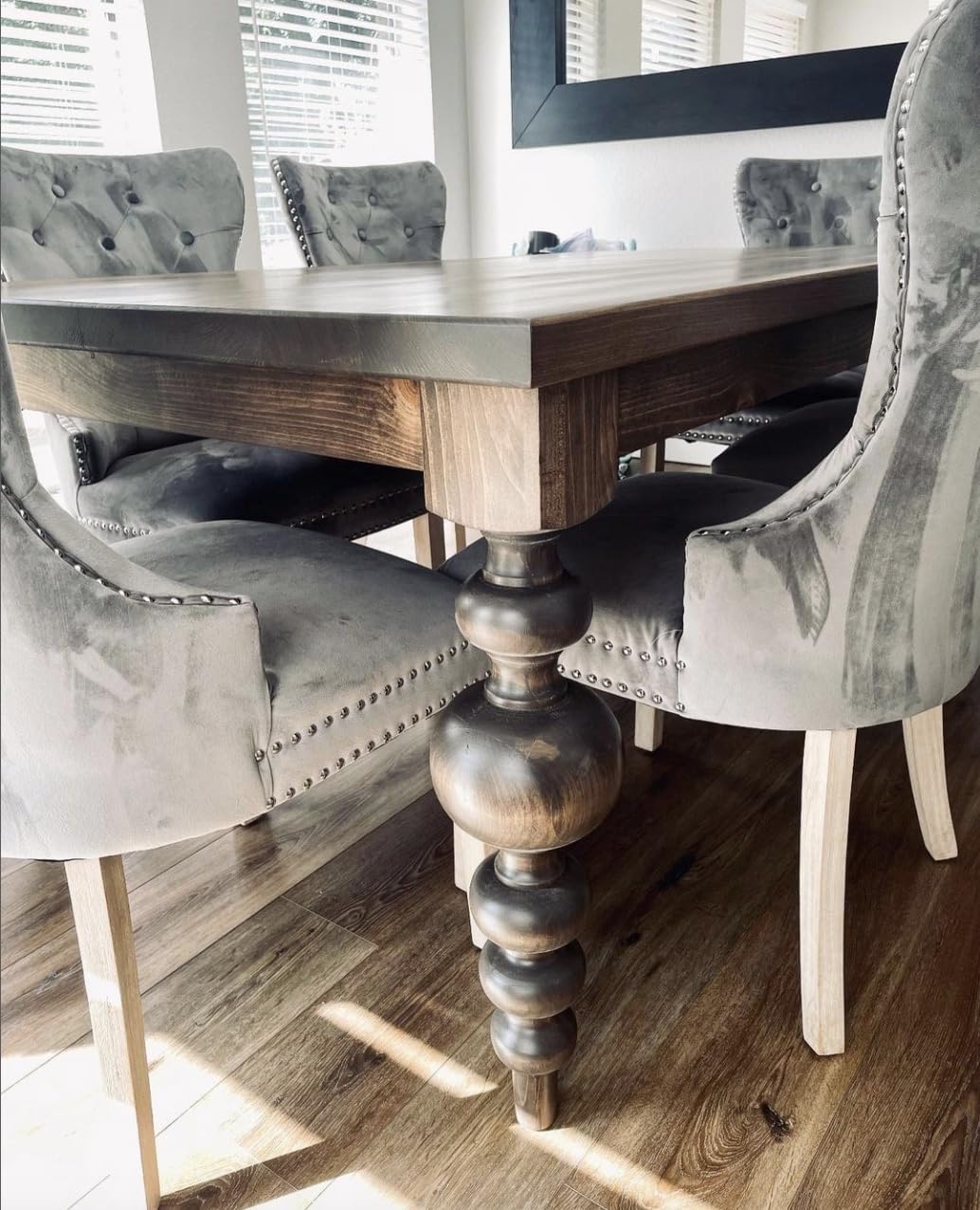 Carolina Leg Co. Massive Modern Chunky Pine Dining Table Legs - Handmade in USA - Set of 4 Wooden Legs with Large Center Ball (6.75 Diameter) - Ideal for Custom Furniture Projects CAROLINA LEG CO.