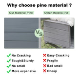 MXSUNH Large Outdoor Cat Catio Pine Weatherproof Cat Enclosure with 3 Resting Boxes, 3 Platforms,5 Windows,70" H*32" W*77" L,Gery MXSUNH