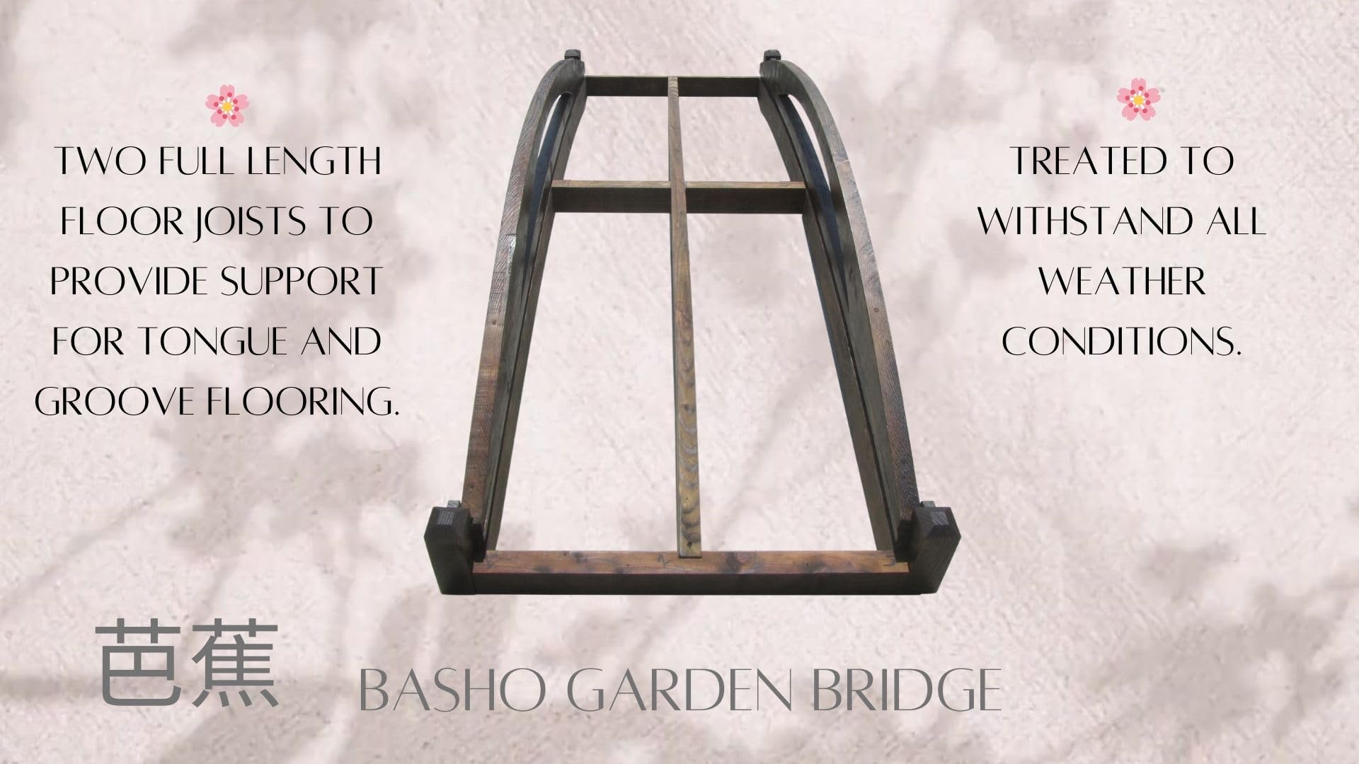 SamsGazebos Basho Garden Bridge 8 ft - WoodArtSupply