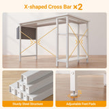 BANTI L Shaped Small Computer Desk with Storage Shelves, 40" Home Office Small Corner Desk Study Writing Table, White BANTI