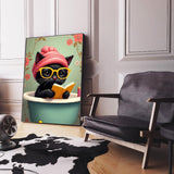 mjcakrn Black Cat Diamond Painting Kits for Adults, Diamond Art Kits for Beginners 5D Full Drill Abstract Diamond Art Painting Kits Crystal Gem Art DIY Crafts Kits for Home Wall Decor12x16inch mjcakrn