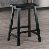 Winsome Satori Saddle Seat Counter Stool, for Kitchen, 24", Black Winsome