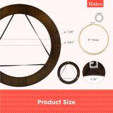 XEmbro 8 Inch Wood Embroidery Hoop Frame, Round Wood Embroidery Display with 8 Inch Embroidery Hoop for Finished Cross Stitch or DIY Art Craft Sewing Ornaments XEmbro