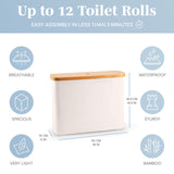 Lonbet - Toilet Paper Basket - Toilet Paper Storage - The Ultimate Bathroom Organizer - Bamboo Storage Basket, Toilet Paper Organizer Basket, Bathroom Accessories Holder - Toilet Paper Bin Lonbet