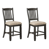 Signature Design by Ashley Tyler Creek Farmhouse 24.38" Counter Height Upholstered Barstool, Set of 2, Almost Black Signature Design by Ashley