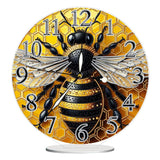 Sulunmo DIY Diamond Art Painting Kit Desk Tabletop Clock Craft Diamond Drill Art Kit for Home Decor Decoration, Creative Gift(Glow-in-The-Dark Bee-32) Sulunmo