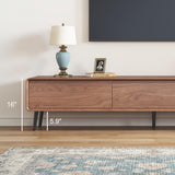 Modern Walnut TV Stand - Mid Century Floor or Floating TV Console, Versatile Entertainment Center with 3 Drawers Fits 65-75-85 Inches TV for Living Room (78.74") Etelifrank