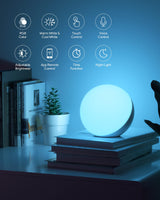 Hifree Smart Table Lamp, Dimmable Desk Lamp with App/Voice Control, LED RGB Color Changing Touch Lamp, Night Light for Bedroom Compatible with Alexa Hifree