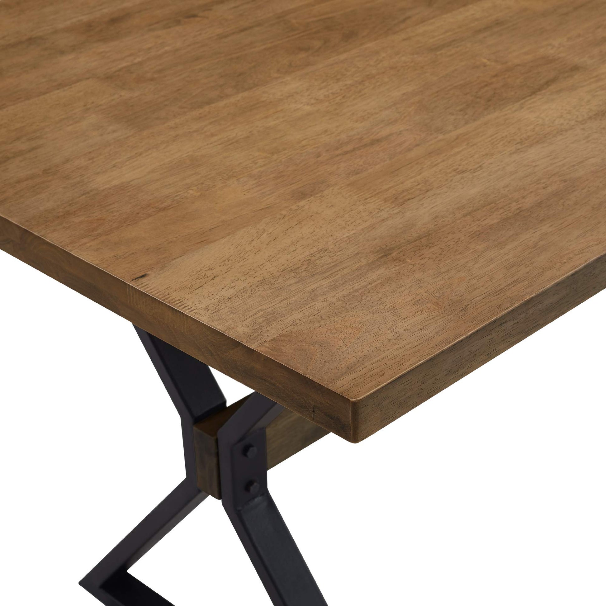 Walker Edison Harrold Modern Farmhouse X Leg Dining Table, 72 Inch, Rustic Oak - WoodArtSupply