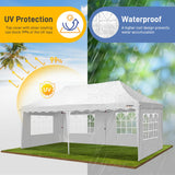 VINGLI 10x20 Pop Up Canopy Tent with Sidewalls, Commercial Outdoor Canopy Tent Pop Up Gazebo Party Tent Wedding Tents with Sandbags & Rolling Bag VINGLI