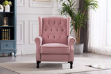 Artechworks Velvet Tufted Push Back Arm Accent Chair Recliner Single Reclining for Adjustable Club Chair Home Padded Seating Living Room Lounge Modern Sofa,Pink Artechworks