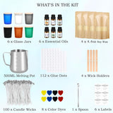 Candle Making Kit for Adult, Homemade DIY Candle Making Supplies Include Soy Wax, Wicks, Glass Candle Containers, Essential Oils, Dyes, DIY Arts & Crafts Gift for Kids, Beginners, Adults, Women KEARLGMBH