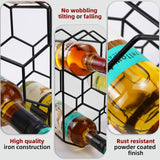 Luoieo 14 Bottles Black Wine Rack Countertop,Geometric Stainless Steel Wine Bottle Holder,3Tier Wine Racks for Cabinet,Pantry,Bar,Table,No Assembly Required Luoieo