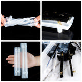 NiArt 4 Pairs Soft Silicone DIY Epoxy Resin Casting Molds, Curved Rectangle Wave + Straight Hexagon Cabinet Door Serving Tray Furniture Drawer Bar Pull Handles Agate Multipurpose Art Craft Decoration NiArt