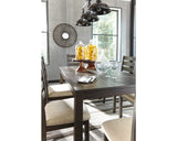 Signature Design by Ashley Rokane 20" Dining Room Table Set with 6 Upholstered Chairs, Brown Signature Design by Ashley