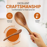 XMYYX 6 Piece Wooden Spoons for Cooking,Smooth Finish Teak Wooden Utensils for Cooking, Comfort-Grip Wood Spoons for Cooking, Non-Stick Wooden Cooking Utensils,Teak Wooden Spoon Sets (6 PCS Large) XMYYX