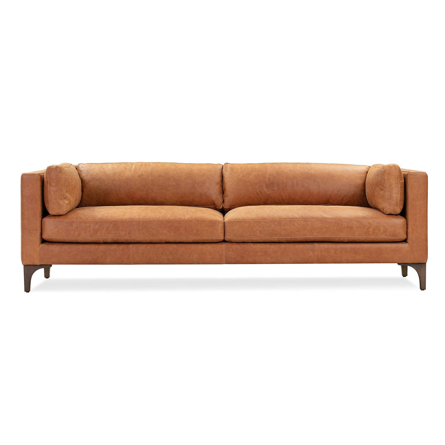 POLY & BARK Argan 93" Sofa in Full-Grain Pure-Aniline Italian Tanned Leather in Cognac Tan