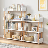 Modern Oak 4-Tier Wooden Open Bookcase with Sturdy Frame and User-Friendly Design OSCHF