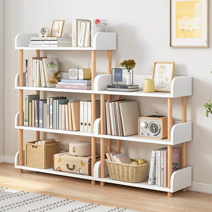 Modern Oak 4-Tier Wooden Open Bookcase with Sturdy Frame and User-Friendly Design - WoodArtSupply