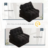 Afuson Folding Chair Bed, Futon Sofa Bed for Bedroom and Living Room, Convertible Floor Couch for Small Spaces, Black Afuson