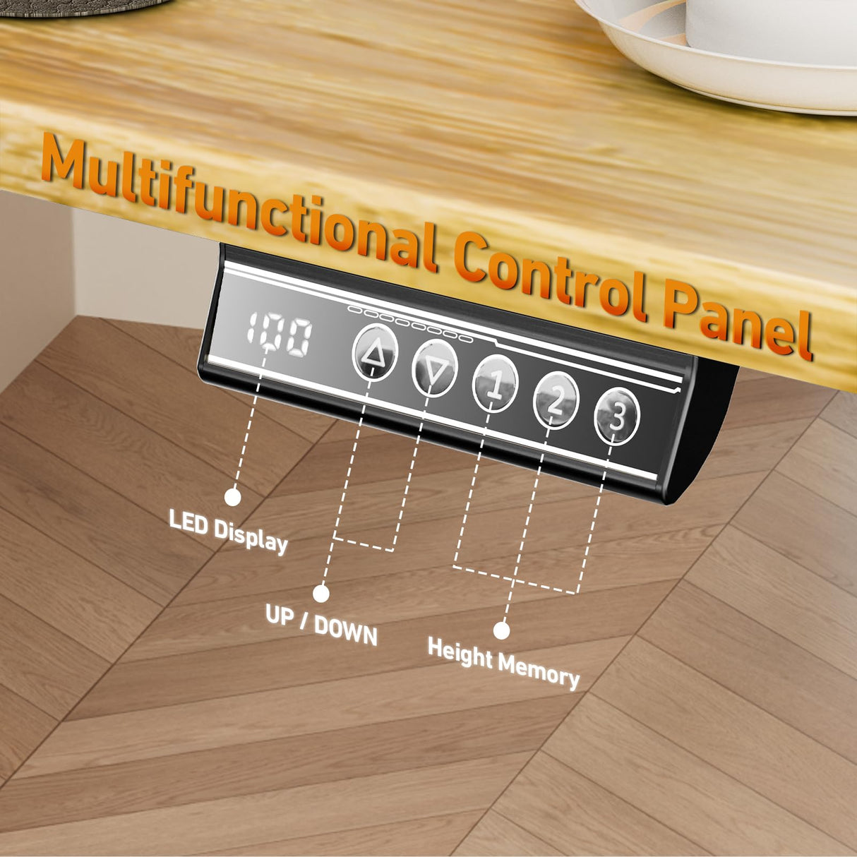 XINYAO Electric Standing Desk Height Adjustable Computer Desk, 48 Inches Sit Stand Desk Workstations with Hook, Ergonomic Table for Home Office Ajustable Height Table with Wheels XINYAO