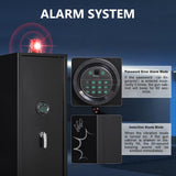 HEANVO 8-12 Gun Safe Biometric, Rifle Safes for Home, Gun Cabinet with Dual Alarm System, Rifle Gun Safe with Removable Gun Rack, Shotgun Safe with 4 Ways to Open HEANVO