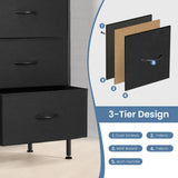 Sweetcrispy Dresser for Bedroom, TV Stand, 6-Drawer Fabric Storage Cabinet with Open Shelves, Console Table, Entertainment Center and Closet Organizers for Living Room Furniture, Black Sweetcrispy