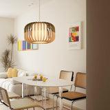 Arturesthome Wood Pendant Lights, Wicker Chandelier Boho Pendant Light Basket Lighting Fixture, Large Natural Woven Hanging Lamp for Kitchen Island Dining Room Entryway Arturesthome