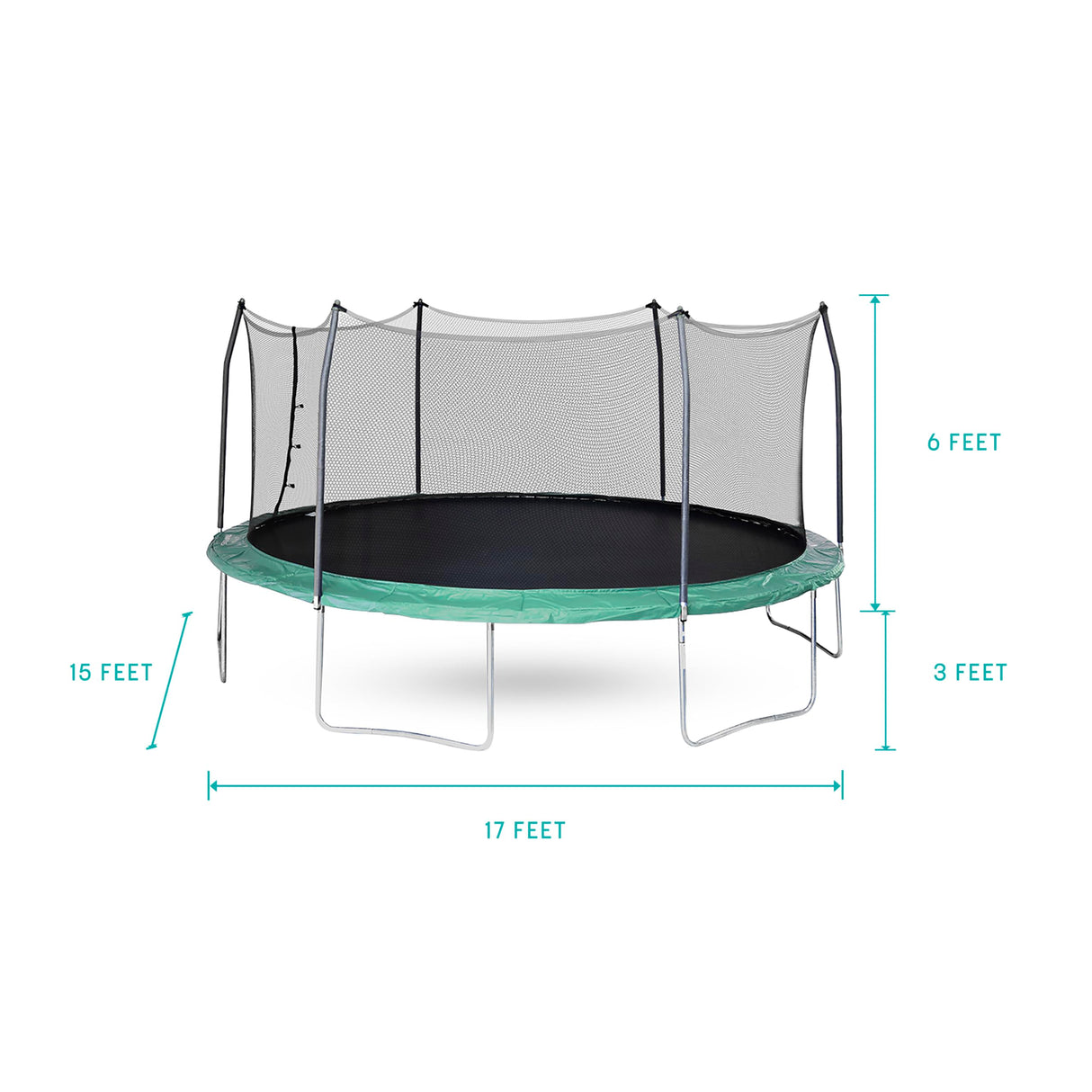 Skywalker Trampolines 17ft x 15ft Oval Trampoline with Enclosure – Green Skywalker Trampolines