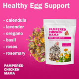 Pampered Chicken Mama Best Eggs Ever! Nesting Herbs for Chickens (10 Ounces) Calcium Supplement for Chickens | Chicken Feed Supplies, Hen Treats for Coops Pampered Chicken Mama