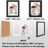 Picture Frames 5x7 Black 2 Pack Nature Solid Wood for Wall Mounting and Tabletop Display WUTL