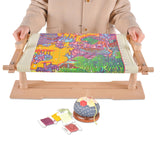 Rotated Table Embroidery Frame Stand - Adjustable Cross Stitch Scroll Frame, Beech Wood Quilting Frame Needlepoint Holder Stretch Bar for Stitching Sewing Craft guofa