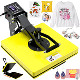 Whubefy Heat Press Machine 15x15 Slide Out, Digital Clamshell Heat Press Machine for T Shirts Printer, Heat Up Fast & Even, Sublimation Shirt Press Machine for Mouse Pad, Pillows, Coasters, Puzzles Whubefy