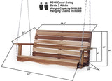 All Things Cedar PS48 Premium Porch Swing | 4-Ft Outdoor Furniture & Patio Swing | Handcrafted Western Red Cedar | Easy Assembly, Sustainable Outdoor Bench 57x23x24 All Things Cedar