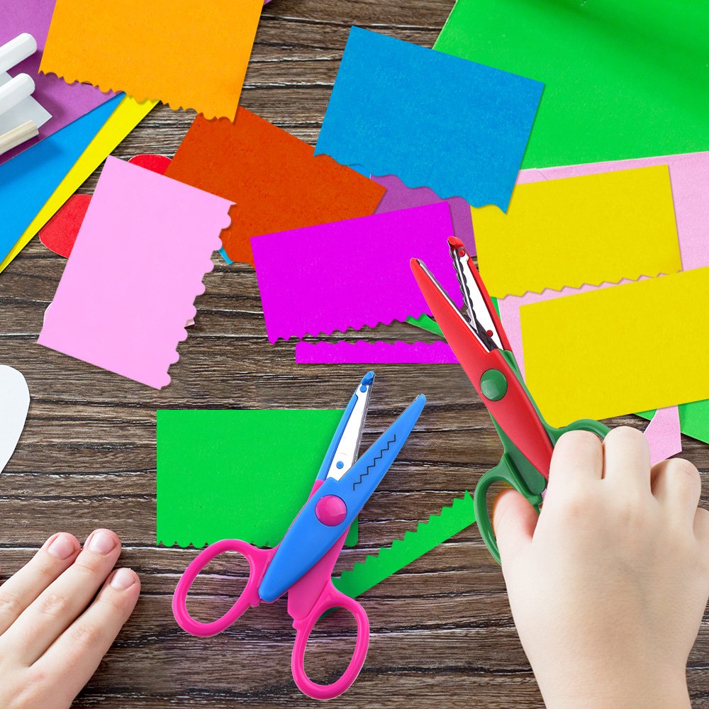 KUUQA 6 Pcs Kids Safety Scissors Art Craft Scissors Set for Kids and Students Paper Construction Supplies KUUQA