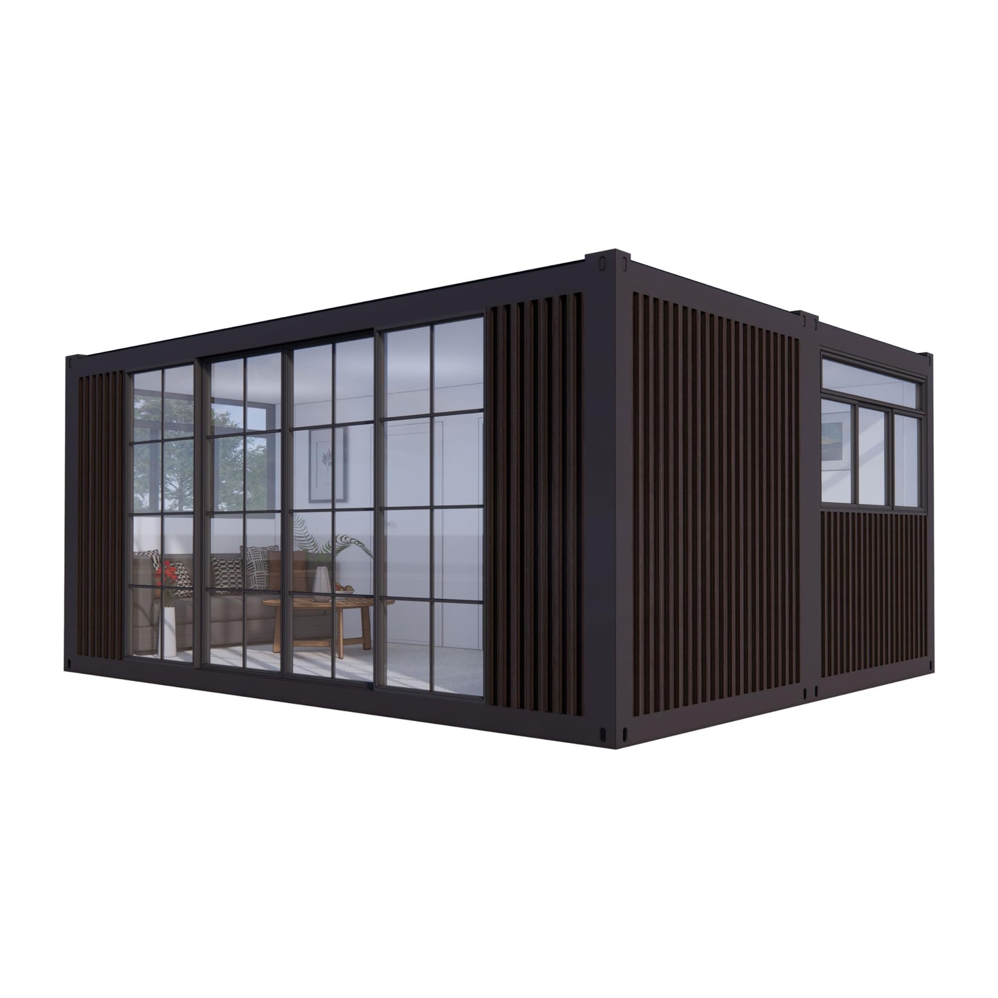 Barn Homes Prefabricated House with Bathroom and Kitchen, 20ft, Guest House, Tiny House, Mobile House, Modular Homes, Container Homes, Cabin Prefab, Tiny House to Live in (20FT) - WoodArtSupply