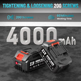 SEESII Impact Wrench 900 FT-LBS(1200N.m) 2900IPM 1/2 Impact Gun High Torque Electric Cordless Impact Wrench with 21V 2x4.0Ah Battery 5 Sockets and Case for Home Car Truck Tire Lug Nut Removal Tool Set Seesii