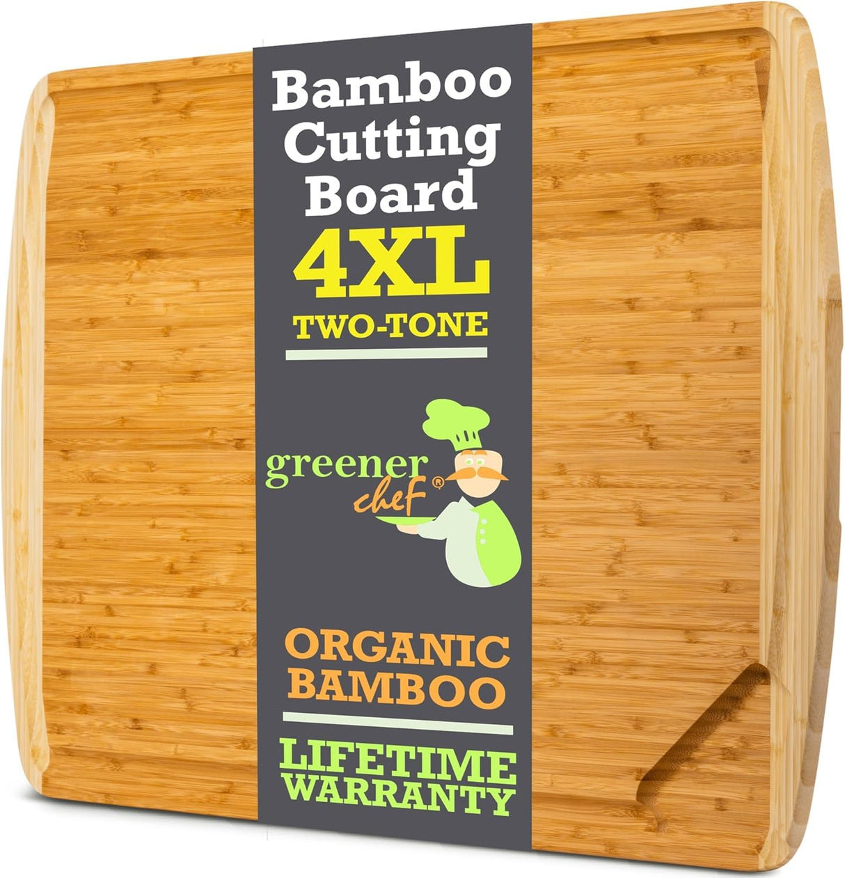 GREENER CHEF 36 Inch 4XL Extra Large Cutting Board with Lifetime Replacements - Wood Butcher Block Cutting Board - Bamboo Stove Top Cover for Extra Countertop Space - Giant Wood Charcuterie Board Greener Chef