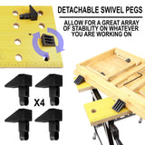 Work-It! Portable Workbench, Folding Carpenter Saw Table with Adjustable Clamps - Easy to Transport with Heavy-Duty Steel Frame, 150 Lbs Capacity Work-It!