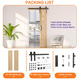 SKYSEN 36" X 84" Bifold Barn Door with 40" Bifold Barn Door Hardware Kit, Including Handle and Pulls, Unfinished Solid Spruce Wood Panel, Pre-Drilled and Assembled(36 * 84-40-fold) SKYSEN