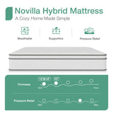 Novilla King Mattress, 10 inch Hybrid Mattress King Size for Back Pain Relief & Support, King Size Mattresses in a Box with Comfortable Foam & Individually Pocket Spring, Certipur-Us Certified Novilla