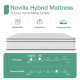 Novilla Queen Mattress, 14 Inch Queen Size Mattress in a Box, Queen Hybrid Mattress for Back Pain Relief & Support, Spring Mattresses with Motion Isolation & Pillow Top, Certipur-Us Certified Novilla