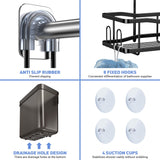 Aitatty Hanging Shower Caddy Bathroom Organizer: Rustproof Shower Shelf Racks Over Shower Head - No Drilling Inside Bath Shower Rack Shelves Over Showerhead for Shampoo with Soap Holder Black Aitatty