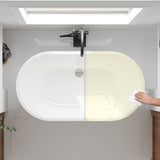 FerdY 47" Bali Acrylic Freestanding Bathtub, Gracefully Shaped Freestanding Soaking Bathtub, cUPC Certified, Toe-Tap Brushed Nickel Drain and Minimalist Linear Design Overflow Included FerdY