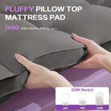 SINWEEK Dual Layer 5 Inch Memory Foam Mattress Topper King Size, 3 Inch Gel Memory Foam Plus 2 Inch 1450 GSM Down Alternative Quilted Pillow Top Mattress Pad Cover, Dark Gray SINWEEK